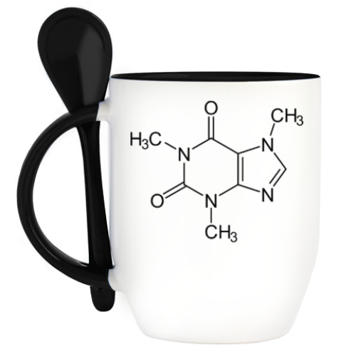 Кружка с ложкой Caffeine