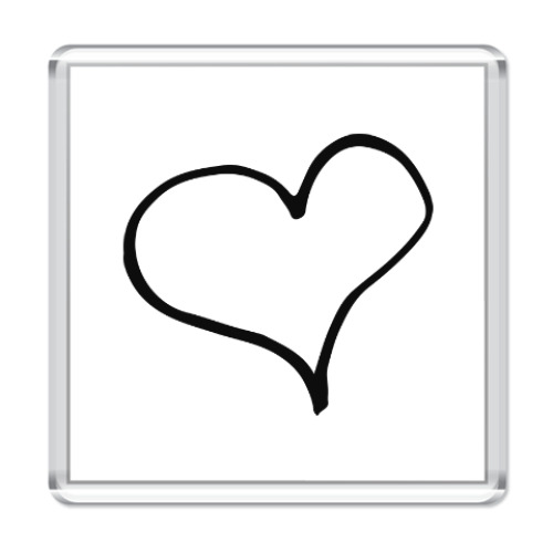 Магнит с принтом Чернильное сердце