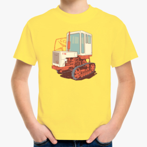 Детская футболка с принтом Трактор Т70