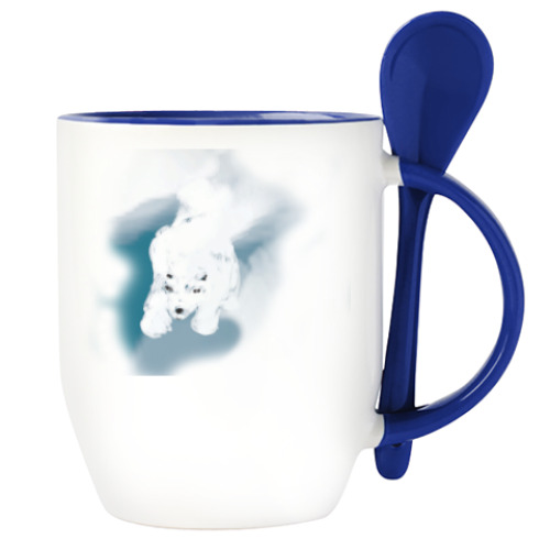 Кружка с ложкой Просто мишка.