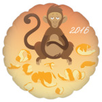 Обезьянка 'Доброго Нового 2016 года'