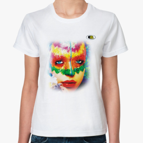 Классическая футболка с принтом Коралловая девушка