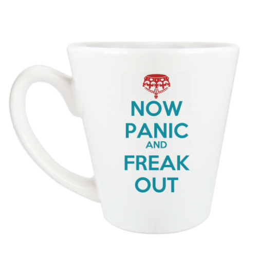 Чашка Латте с принтом NOW PANIC