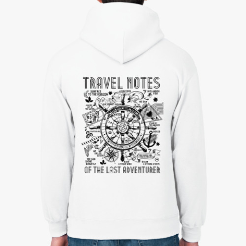 Толстовка худи с принтом Путевые заметки последнего авантюриста