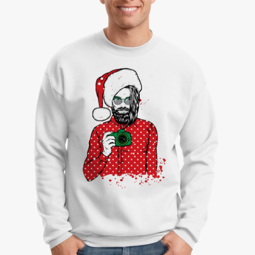 Свитшот с принтом Санта Хипстер