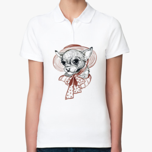 Женская рубашка поло (печать) с принтом Скарлетт