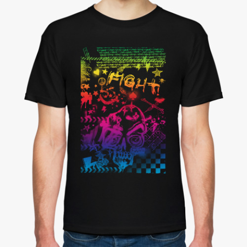 Футболка с принтом Be grunge! Гранж. Взрыв цвета.