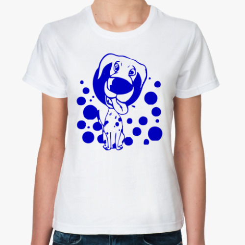 Классическая футболка с принтом Собачка