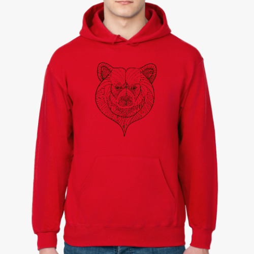 Толстовка худи с принтом Голова медведя