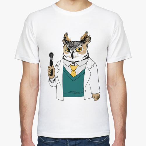 Футболка с принтом Филин, ветеринарный врач