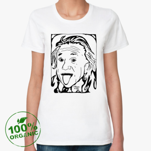 Женская футболка из органик-хлопка с принтом Эйнштейн