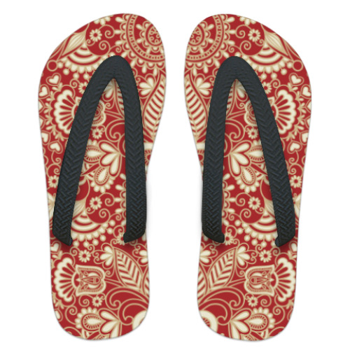 Шлепанцы (сланцы) с принтом Народные узоры