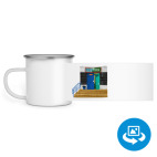 Кружка металлическая белая (круговая запечатка)