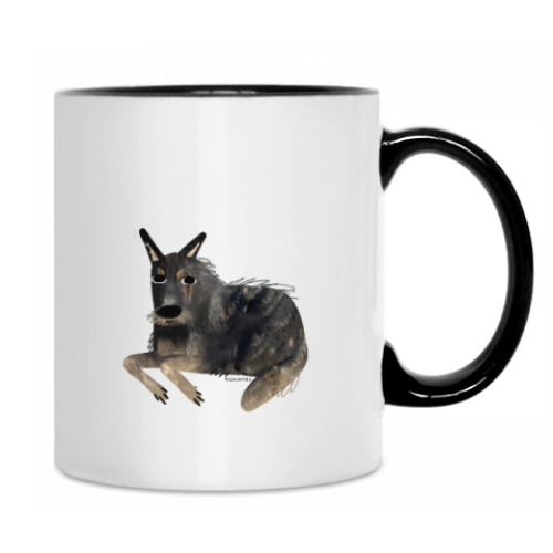 Кружка с принтом Подъезд с дворняжкой