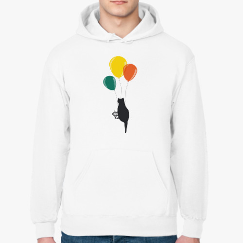 Толстовка худи с принтом Воздушный котик