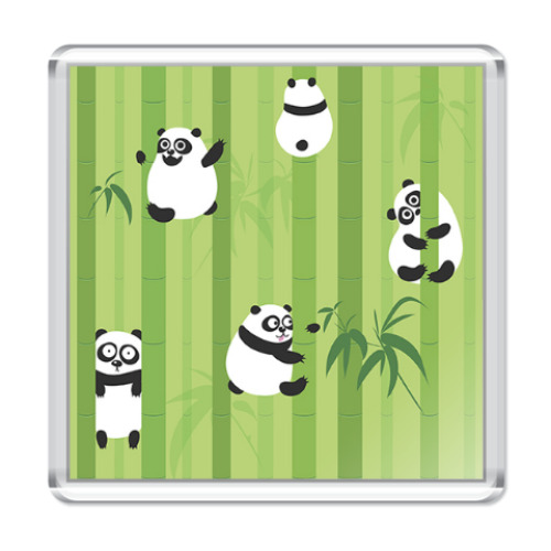 Магнит с принтом Панды