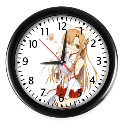 Настенные часы с принтом Асуна