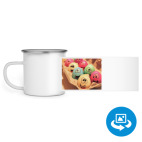 Кружка металлическая белая (круговая запечатка)