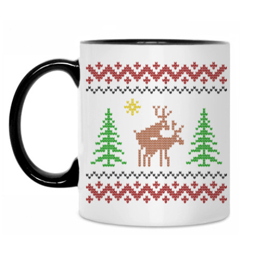 Кружка с принтом Неприличные Олени