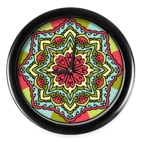 Настенные часы с принтом МАНДАЛА