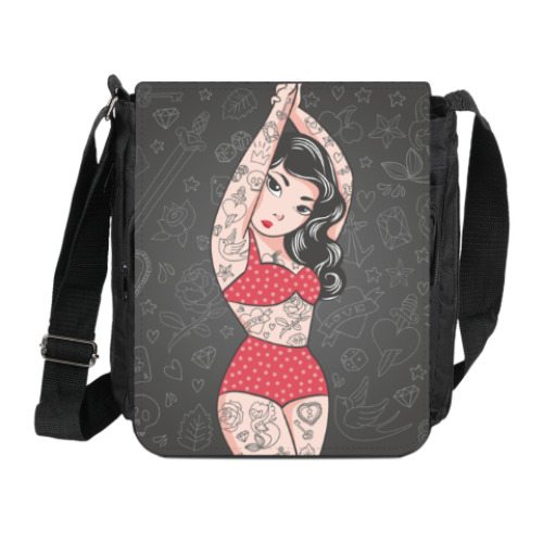 Сумка на плечо (мини-планшет) Tattooed girl