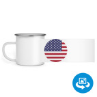 Кружка металлическая белая (круговая запечатка)