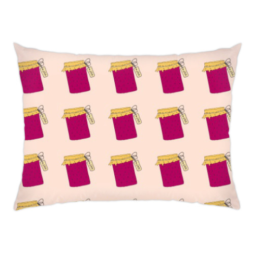 Подушка с принтом Малиновый джем