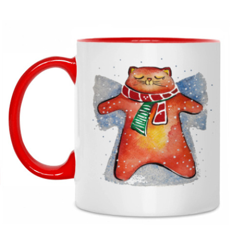 Кружка с принтом Снежный Кот