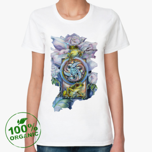 Женская футболка из органик-хлопка Princess frog