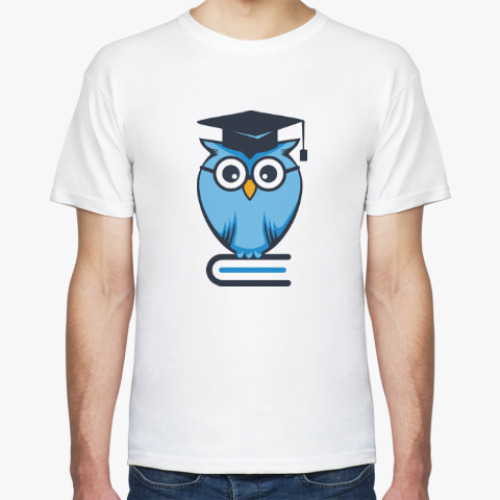 Футболка с принтом Ученая сова