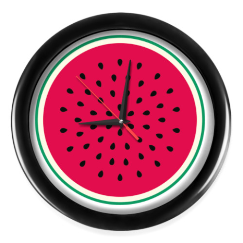 Настенные часы с принтом Арбуз
