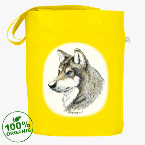 Сумка шоппер с принтом 'Лесной волк'