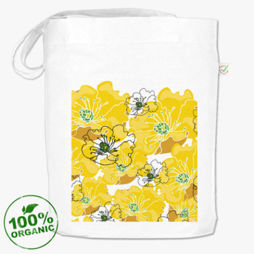 Сумка шоппер с принтом Марципановые цветы