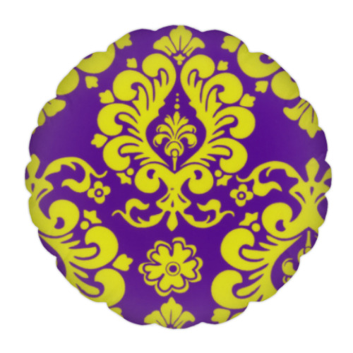 Подушка с принтом Фиолетово-желтое счастье