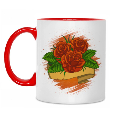 Кружка с принтом Розы