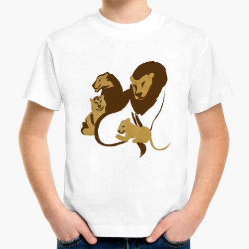Детская футболка с принтом Львы