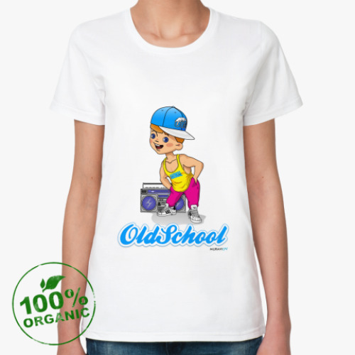 Женская футболка из органик-хлопка Old School_Старая школа