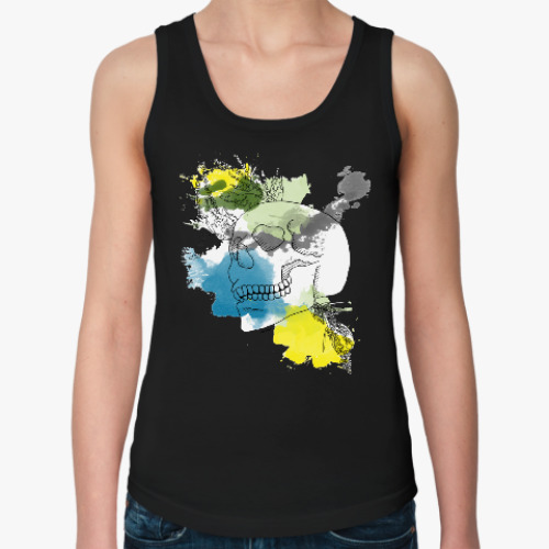 Женская майка с принтом  Сентябрьский череп