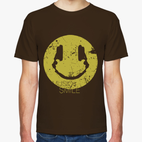 Футболка с принтом Музыкальный смайлик