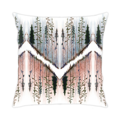 Подушка с принтом Parallel woods
