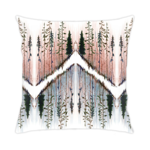 Подушка с принтом Parallel woods