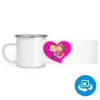 Кружка металлическая белая (круговая запечатка)