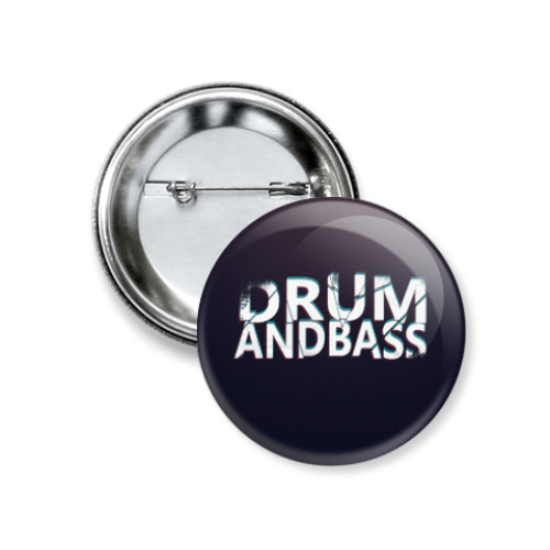 Значок 37мм с принтом Drum and Bass