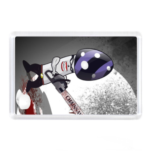 Магнит с принтом Гриб с бензопилой