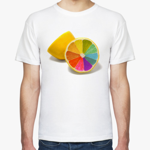 Футболка с принтом Разноцветный лимон