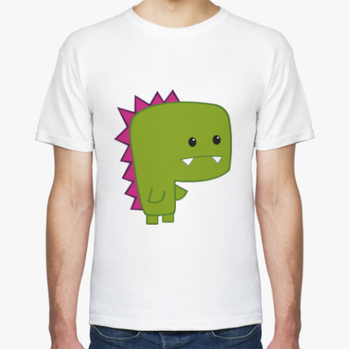 Футболка с принтом Грустный динозаврик