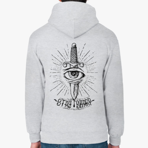 Толстовка худи с принтом 'STAY SHARP'