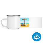 Кружка металлическая белая (круговая запечатка)