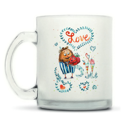 Кружка матовая с принтом Любовь и фрукты