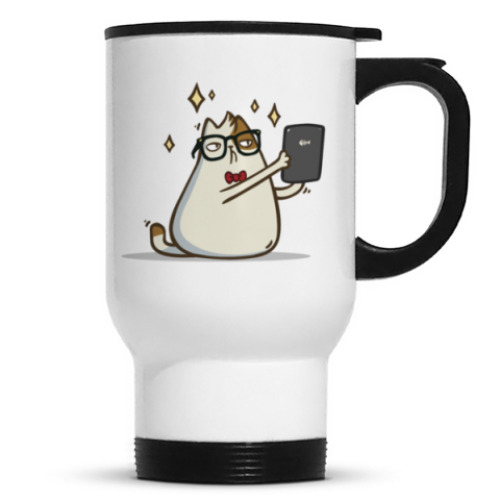 Кружка-термос с принтом Пятничный Котик №4